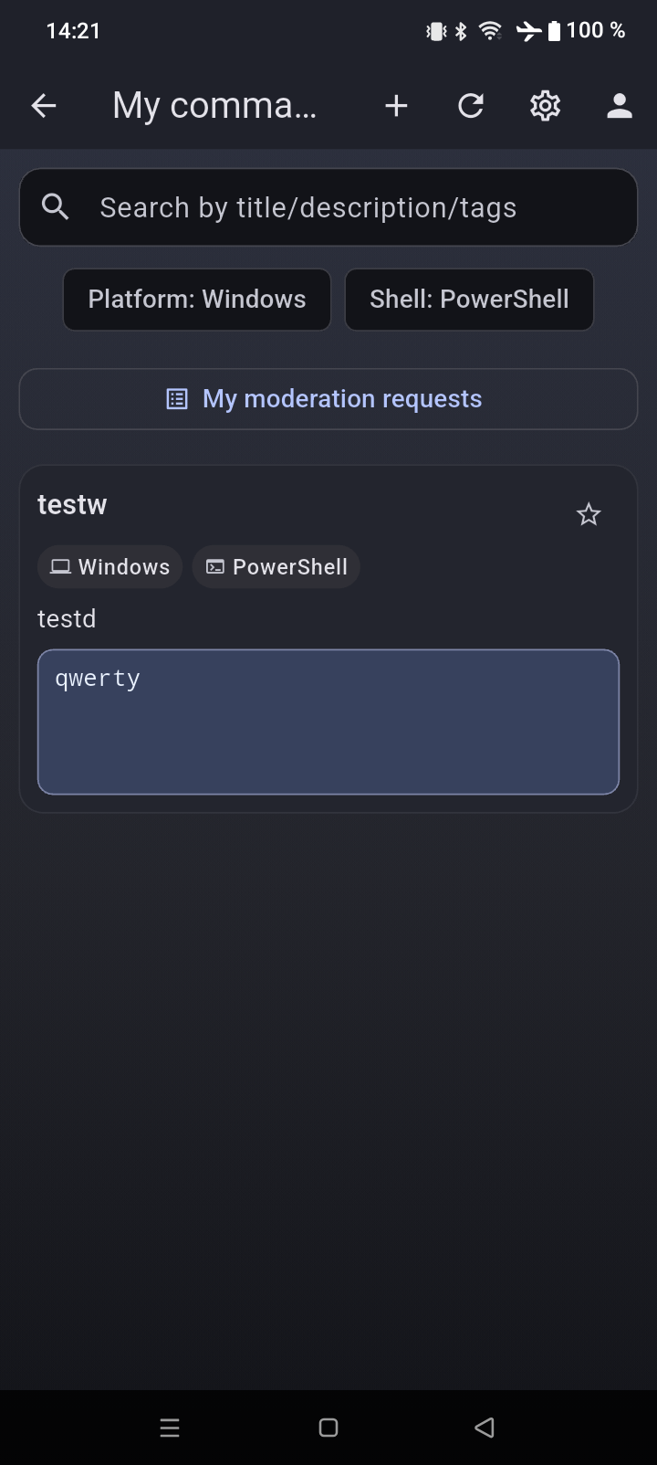 SysOpsKit favorites and custom commands on Android